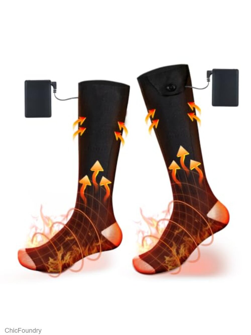 Rechargeable Heated Socks 4 Settings Full Sole Winter Foot Warmer